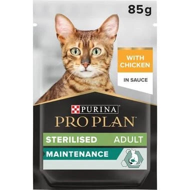 Purina Pro Plan Sterilised Adult Wet Cat Food, Chicken in Gravy 85g - Mickey's Pets Store