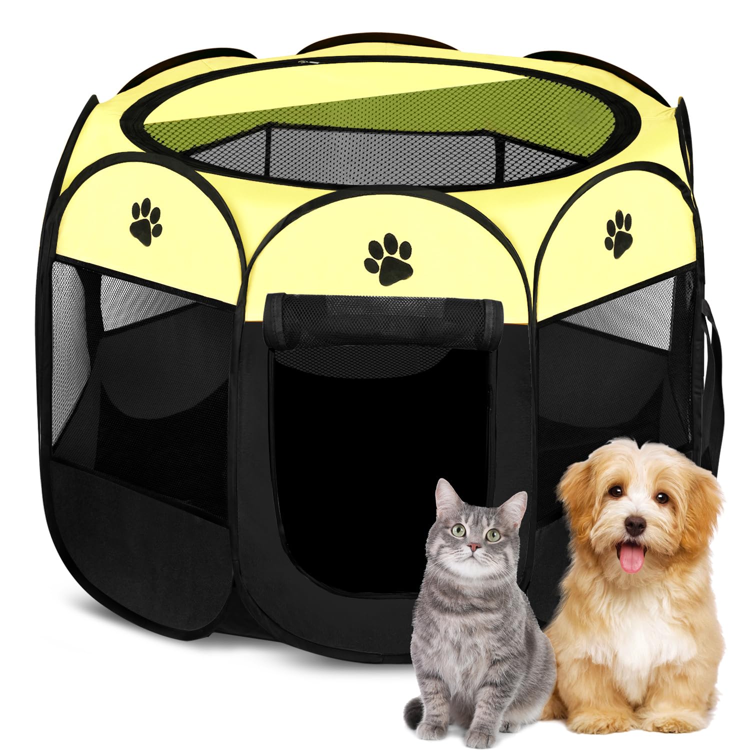 Portable Folding Fabric Pet Playpen Pet Tent House Cage Large - Mickey's Pets Store