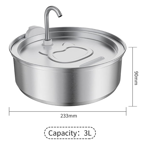 Automatic Stainless Steel Cat Water Fountain 3L - Mickey's Pets Store
