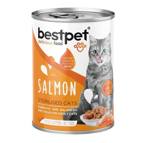 BestPet Delicious Food Cat Wet Food with Salmon Sterilised Cat 400g - Mickey's Pets Store