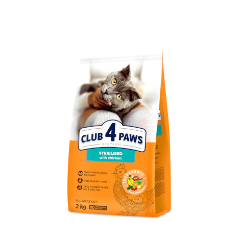 CLUB 4 PAWS PREMIUM for adult cats STERILISED 300gr - Mickey's Pets Store