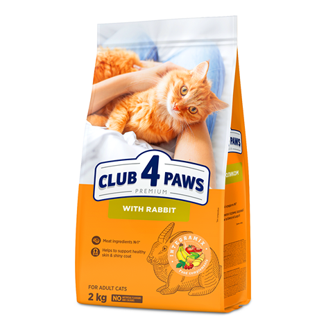 CLUB 4 PAWS PREMIUM for adult cats With Rabbit ( 300g/2kg) - Mickey's Pets Store