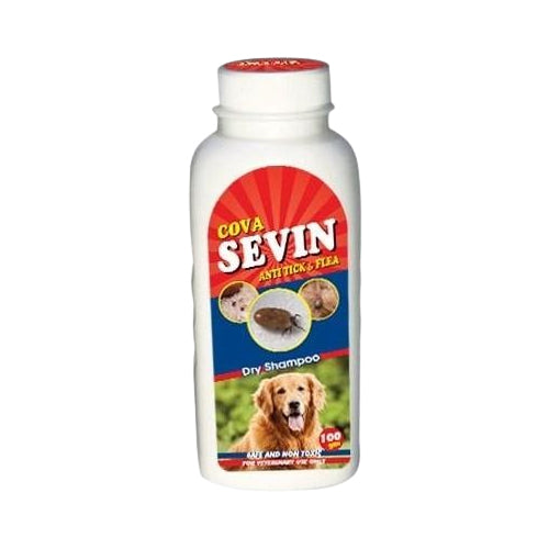 COVA Sevin Anti Ticks & Fleas Dry Shampoo Powder with Coconut 100g - Mickey's Pets Store