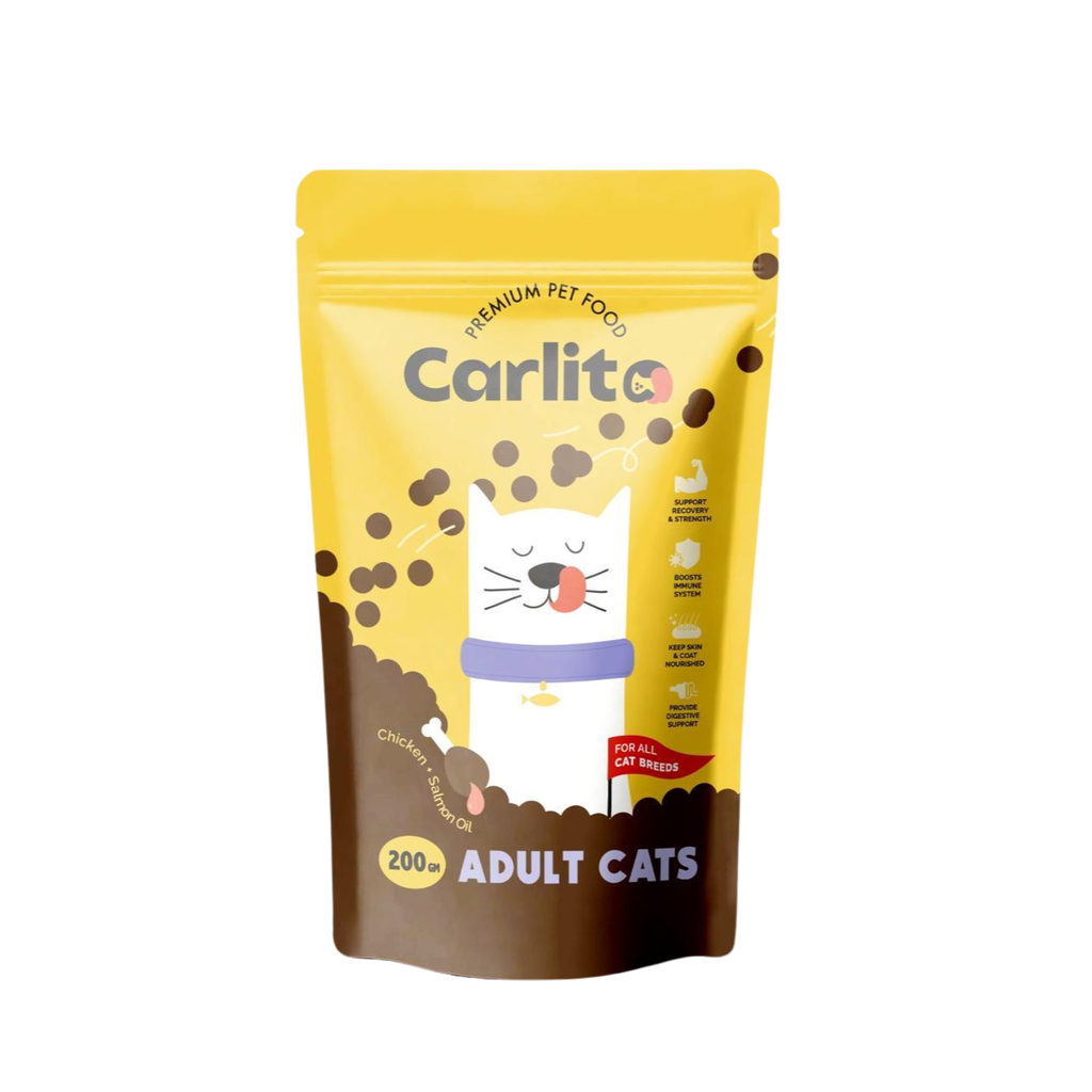 Carlito Adult Cat Dry Food - Balanced Nutrition for All Breeds (200g/1.5kg) - Mickey's Pets Store
