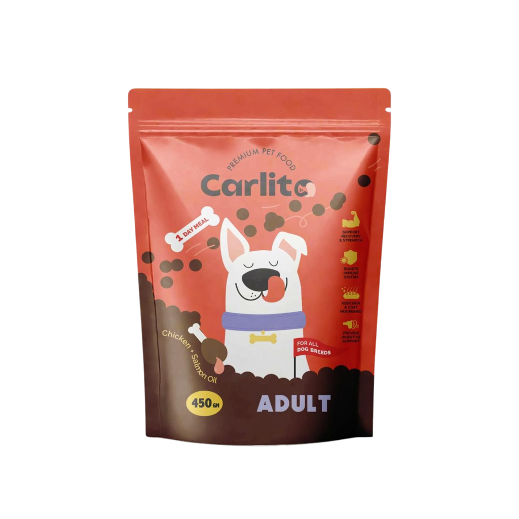 Carlito Adult Dog Dry Food - Complete & Balanced for All Breeds (450g/1.5kg/5kg) - Mickey's Pets Store