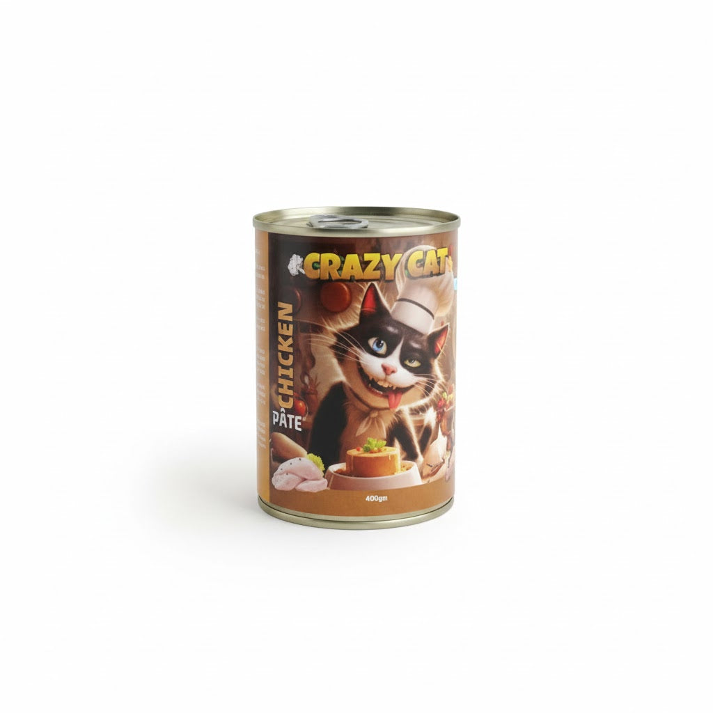 Crazy Cat Wet Food - Chicken Pâté for Cats, 400g - Mickey's Pets Store