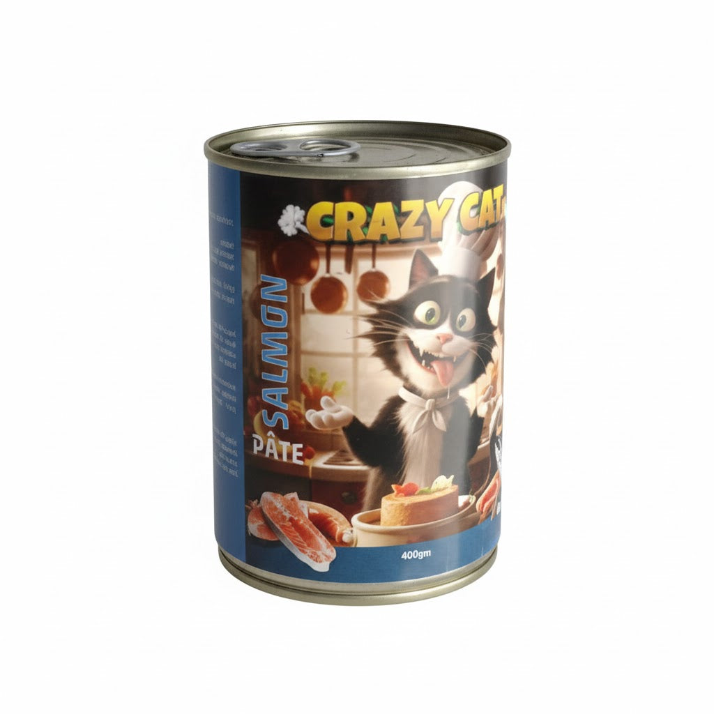 Crazy Cat Wet Food - Salmon Pâté for Cats, 400g - Mickey's Pets Store