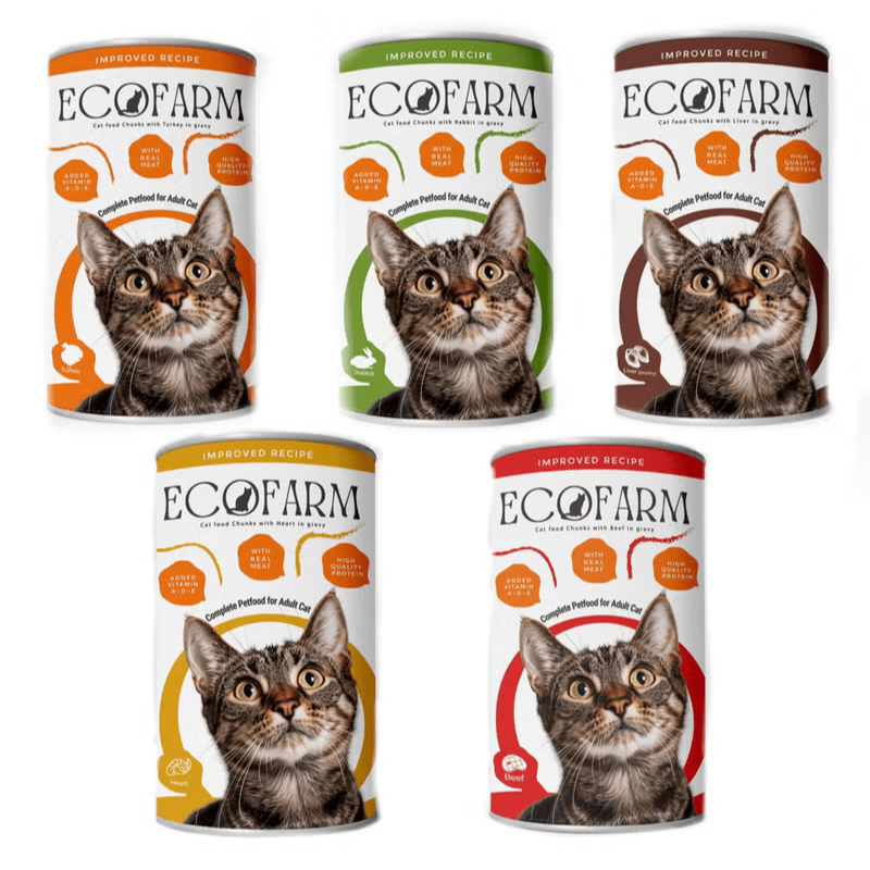 ECOFARM Adult Cat Food Chunks in Gravy 400gm - Mickey's Pets Store