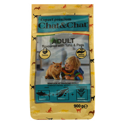 Expert Chat and Chat Adult Cat Dry Food with Tuna and Peas 900g - Mickey's Pets Store
