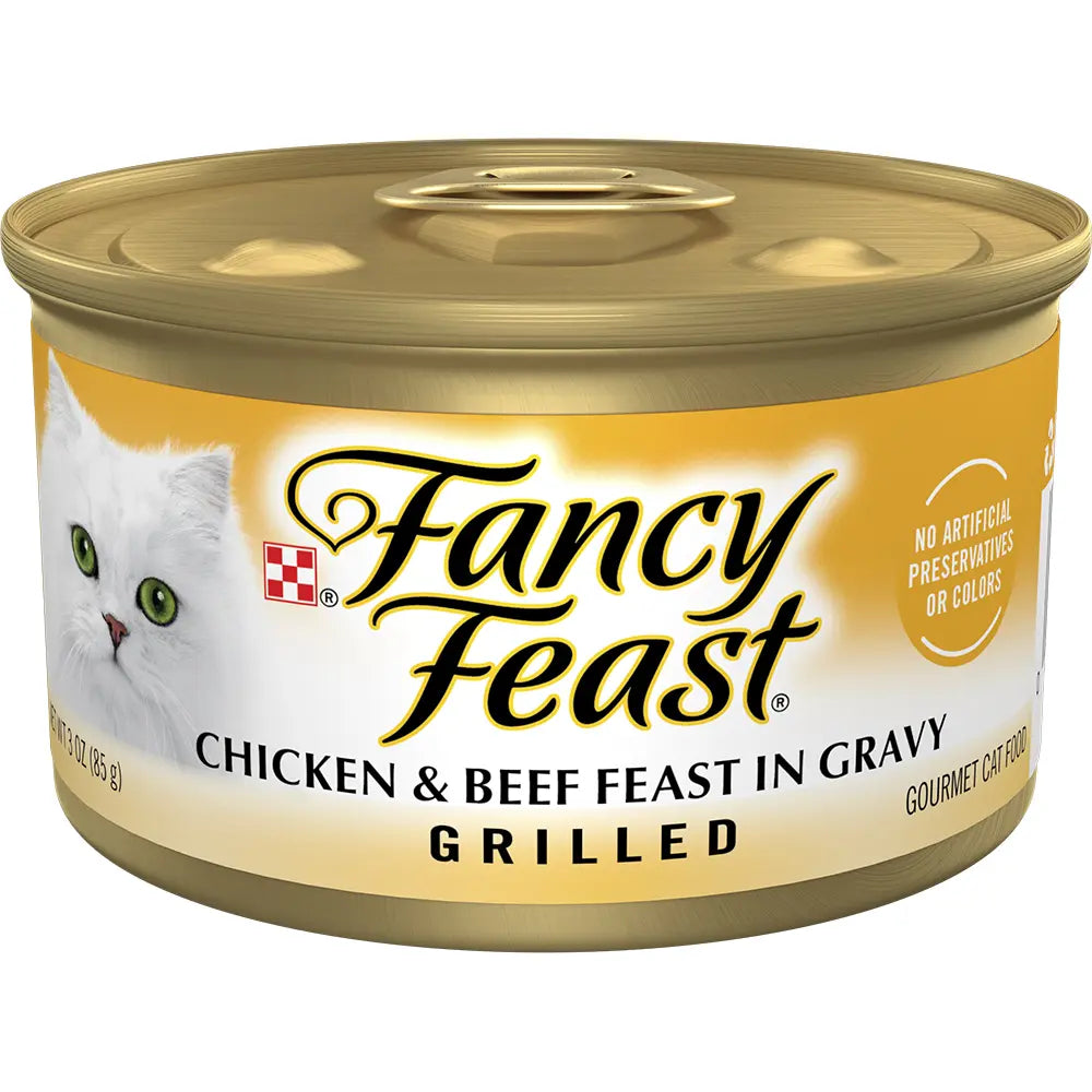 Fancy Feast Grilled Chicken & Beef Feast In Gravy Gourmet Cat Food 85g - Mickey's Pets Store