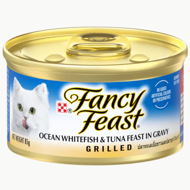 Fancy Feast Grilled Ocean Whitefish & Tuna Feast in Gravy Gourmet Cat Food 85g - Mickey's Pets Store
