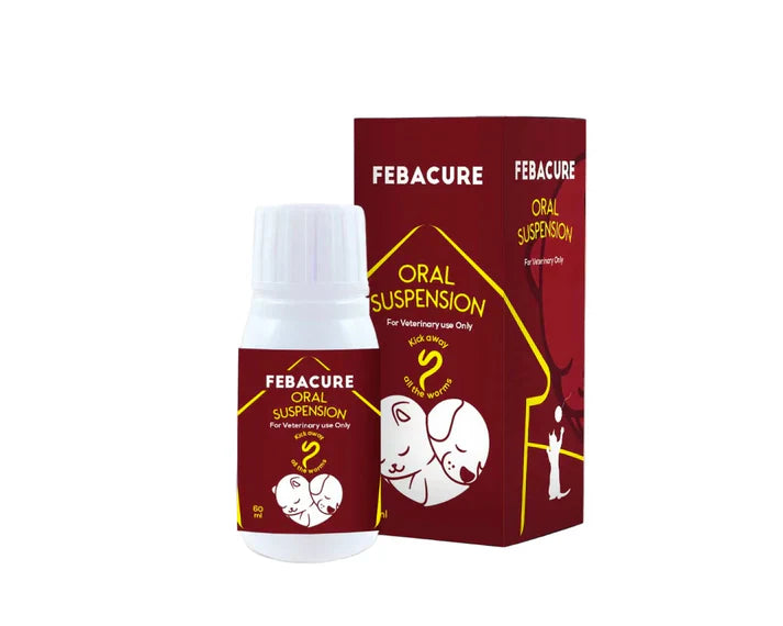 Febacure for Pet worms treatment 60 ml - Mickey's Pets Store
