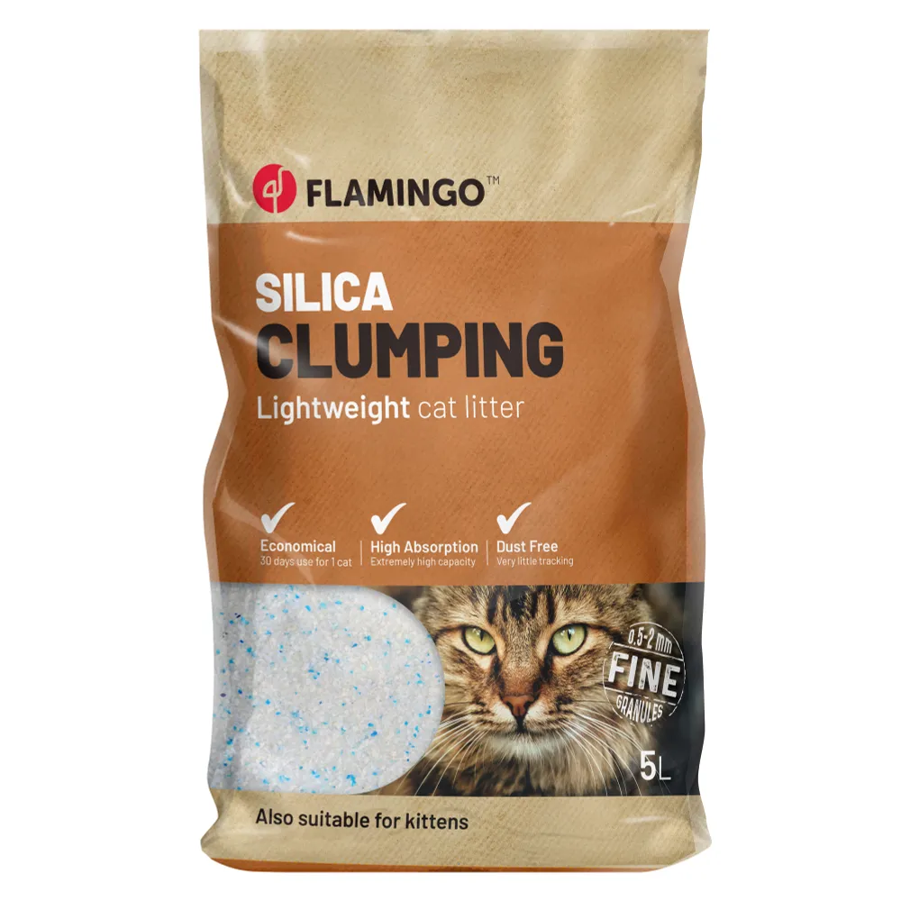 Flamingo Cat litter Silica Fine grains Clumping 5L - Mickey's Pets Store