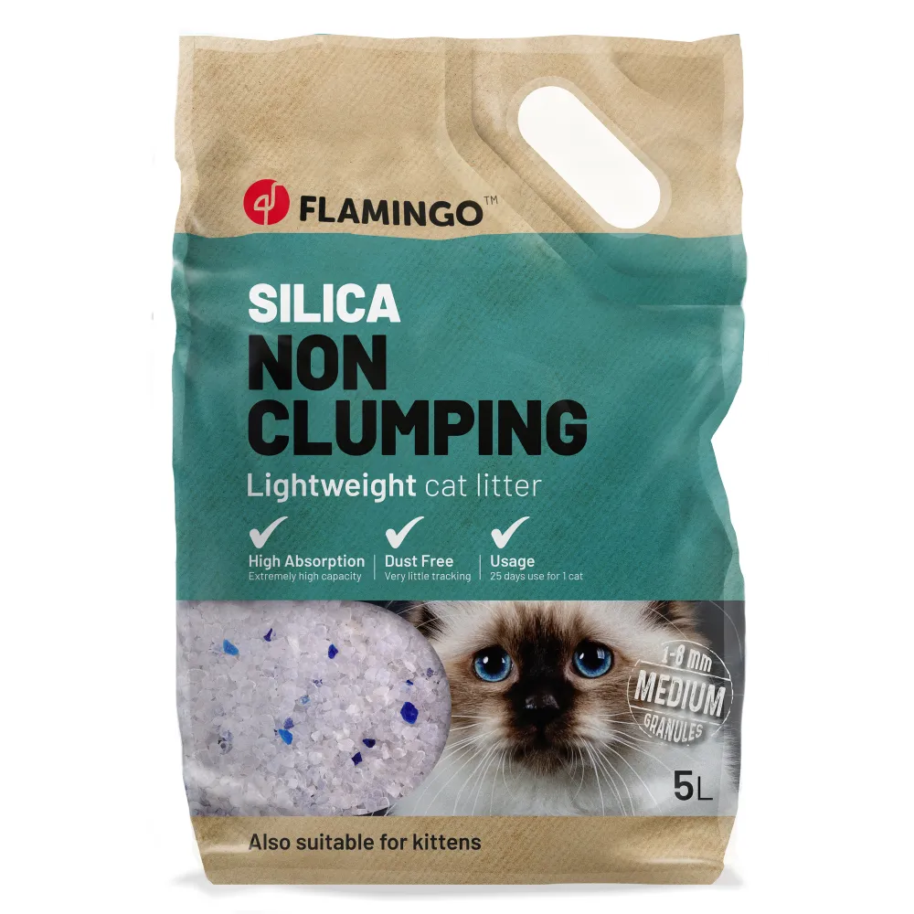 Flamingo Cat litter Silica Medium grains 5L - Mickey's Pets Store