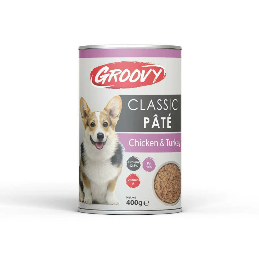 Groovy Classic dog pate Chichen & Turky 400g - Mickey's Pets Store