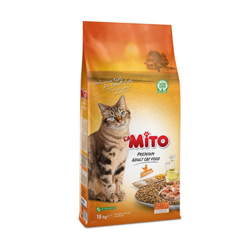 La Mito Premium Adult Cat Dry Food with Chicken 15Kg - Mickey's Pets Store
