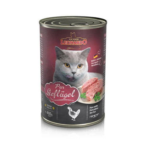 Leonardo Cat with Poultry Wet Cat Food Can 400g - Mickey's Pets Store