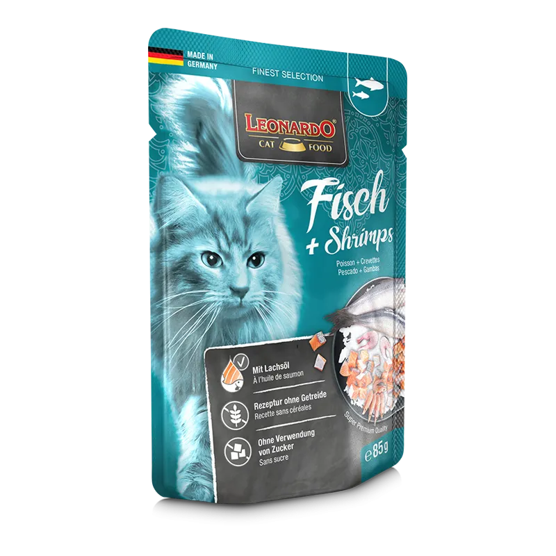 Leonardo Finest Selection Fish + Shrimps (85g) - Mickey's Pets Store