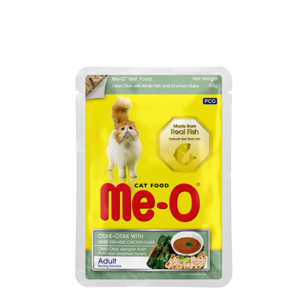 Me-O Adult White Fish & Chicken 80g - Mickey's Pets Store