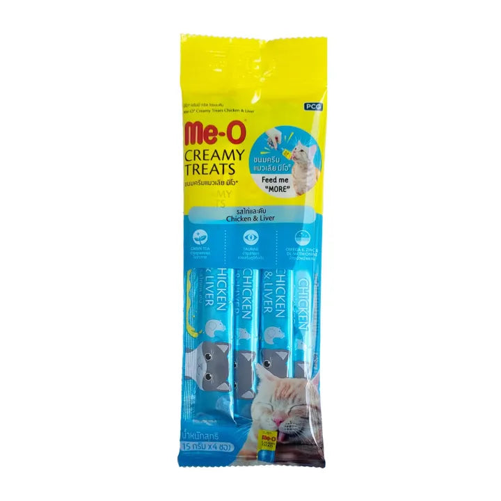 Me-O Creamy Treats Chicken & Liver (15Gx4) - Mickey's Pets Store
