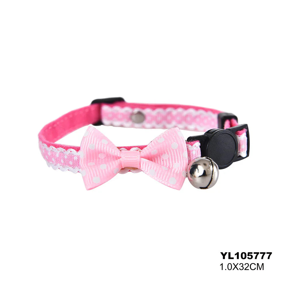 Naomi Cat Collar with Bell YL105777 - Pink - Mickey's Pets Store