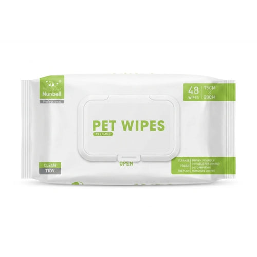 Nunbell Pet Wipes 48 Pcs - Mickey's Pets Store