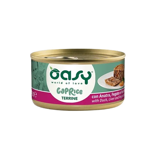 Oasy Wet Food for Adult Cats CAPRICE Terrine with Duck and Liver and Vegetables 85g - Mickey's Pets Store