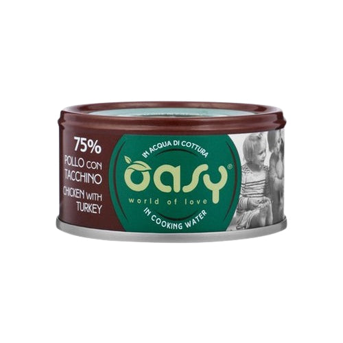 Oasy Wet Food for Adult Cats Chicken with Turkey in Cooking Water 70g - Mickey's Pets Store