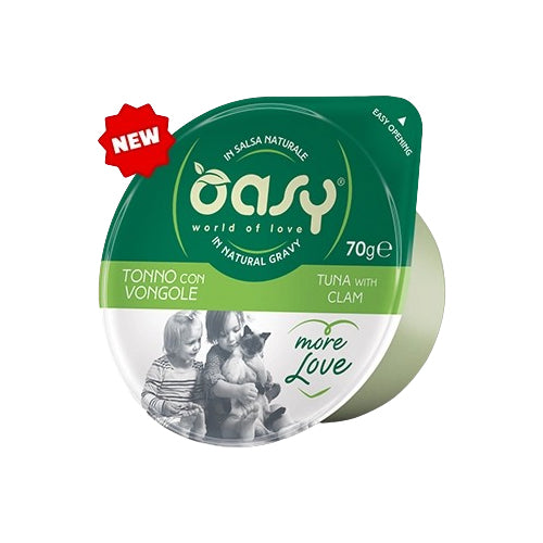 Oasy Wet Food for Adult Cats More Love Tuna with Clam 70g - Mickey's Pets Store
