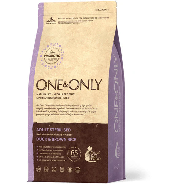One And Only dry food for Adult cat Sterilised with Duck and rice (400G/2KG) - Mickey's Pets Store