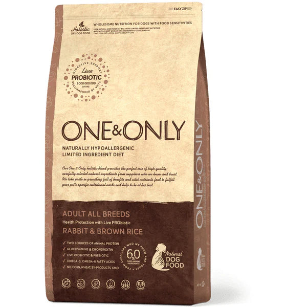 One and Only Adult All Breeds Rabbit & Rice Dog Dry Food (3KG/12KG) - Mickey's Pets Store