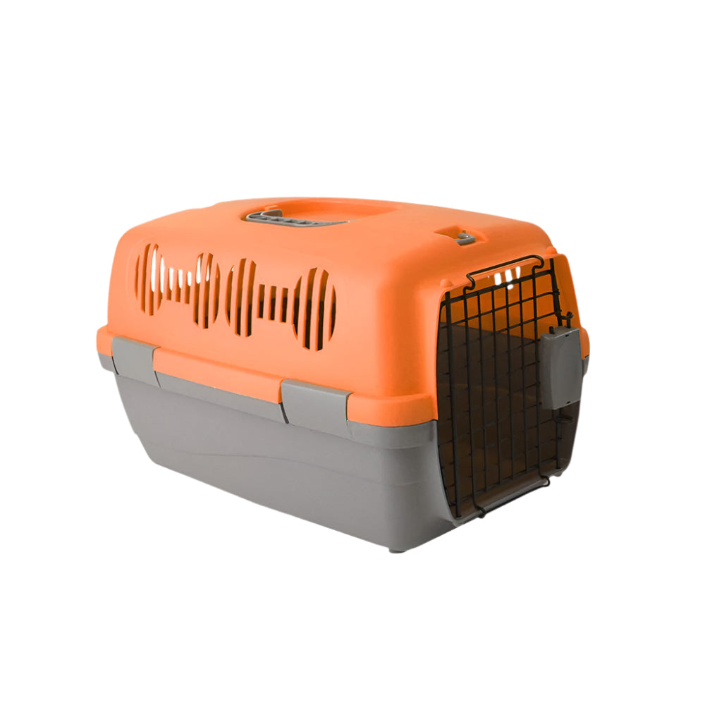 Orange Plastic Pet Carrier, Transport Box for Cats and Dogs - Mickey's Pets Store