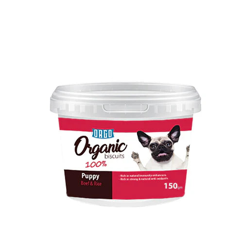 Orgo Puppy Biscuits Beef & Rice 150 gm - Mickey's Pets Store