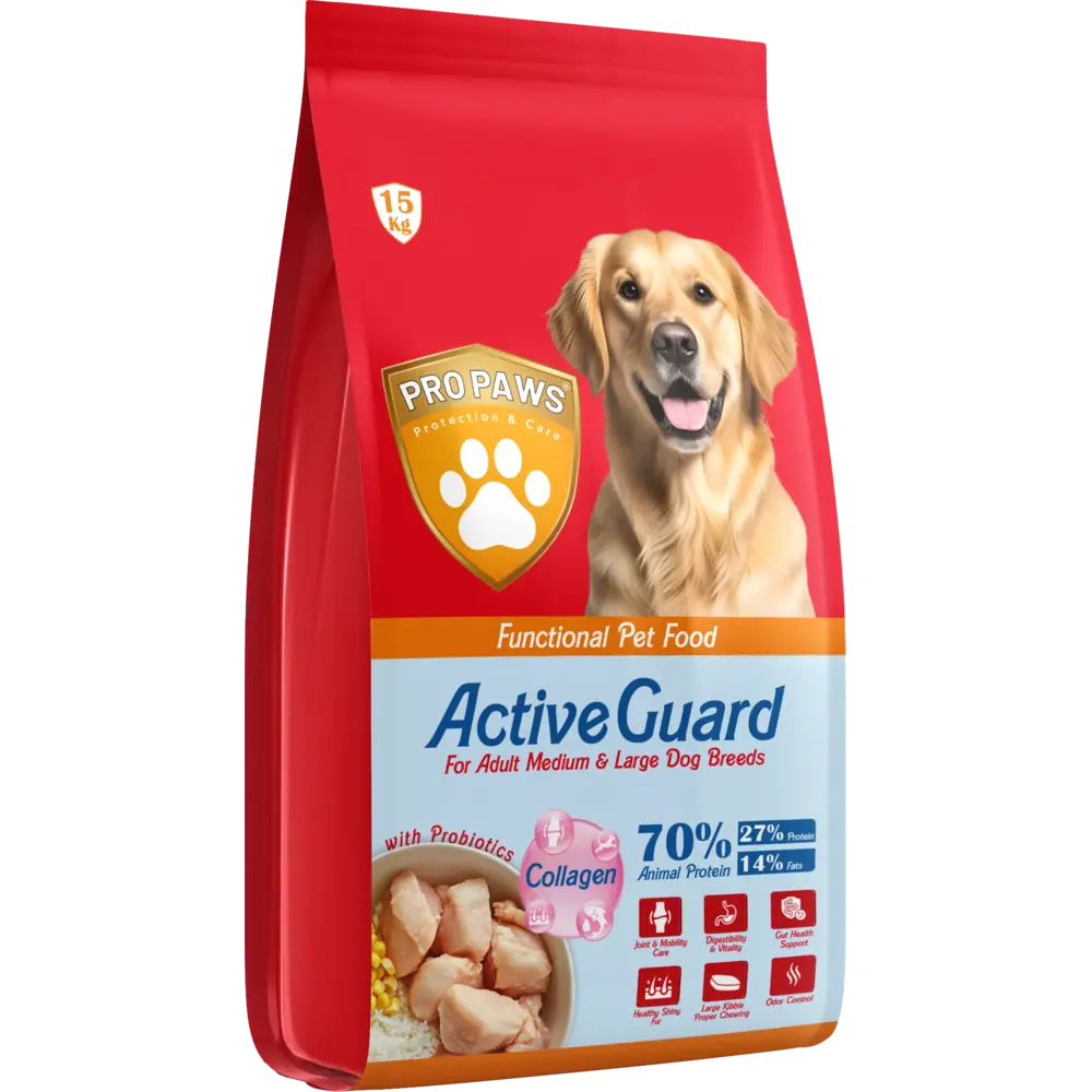 PROPAWS Active Guard Dry Food For Adult Medium & Large Dogs Breeds 15 Kilogram - Mickey's Pets Store