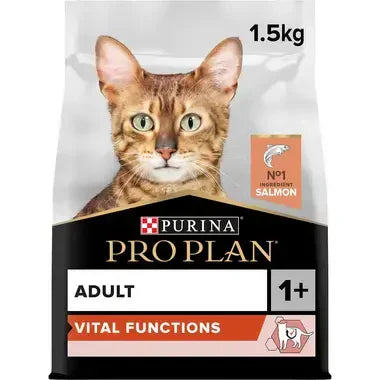 PURINA® PRO PLAN® Vital Functions Adult 1+ year Rich in Salmon Dry Cat Food - 1.5 KG - Mickey's Pets Store