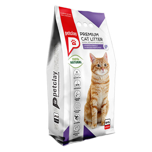Petclay Clumping Cat Litter - Lavender Scented 20 L - Mickey's Pets Store