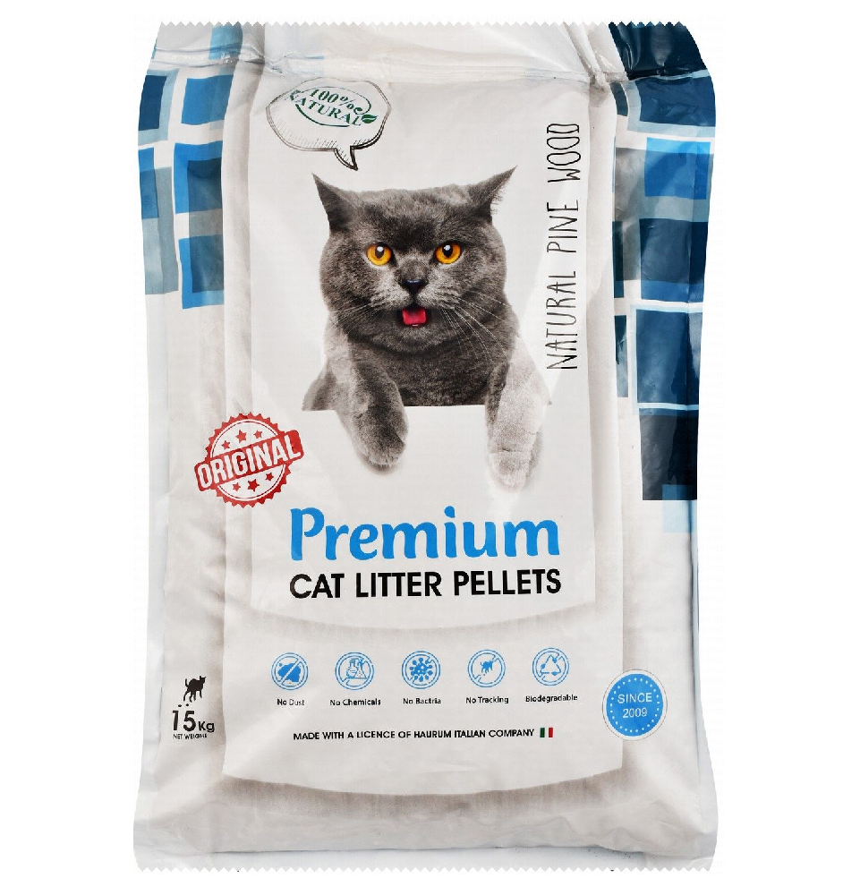 Premium Wooden Cat Litter Pellets Pine Scent 15 kg - Mickey's Pets Store