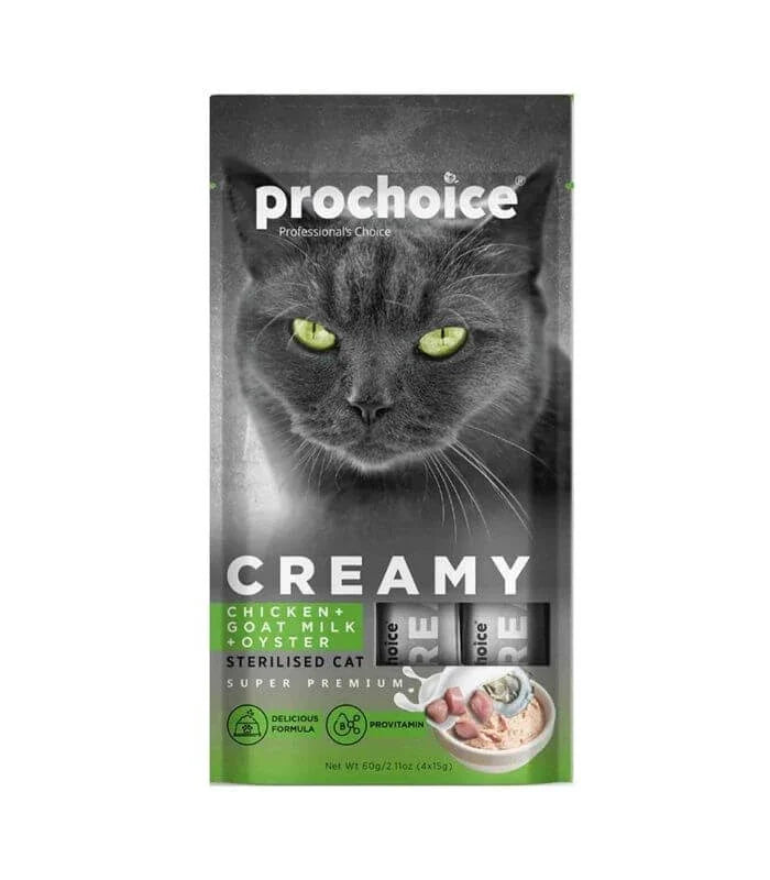 Prochoice Creamy Chicken and Goat Milk Liquid Cat Reward Food 15gr (4 pieces) - Mickey's Pets Store