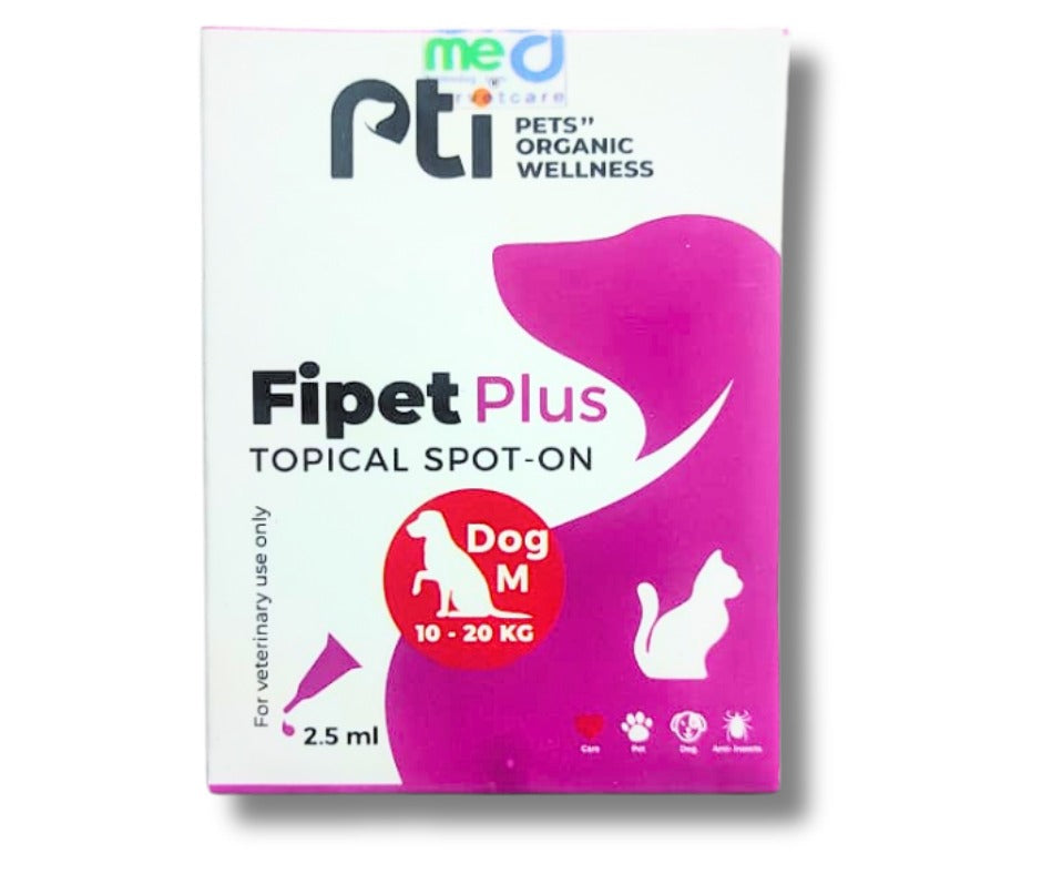 Pti Fipet Plus Topical Spot-on For Medium Dogs 10-20Kg 2.5ml - Mickey's Pets Store