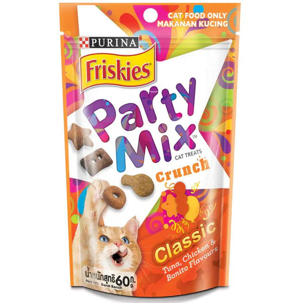 Purina Friskies Party Mix Crunch Classic Adult Cat Treats 60g - Mickey's Pets Store