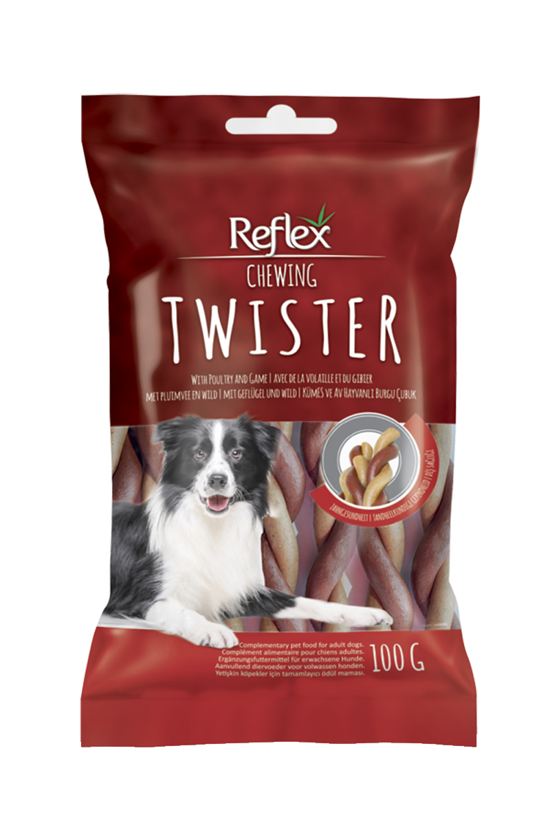 Reflex Twister Treats with Poultry for Adult Dogs 100 gr - Mickey's Pets Store