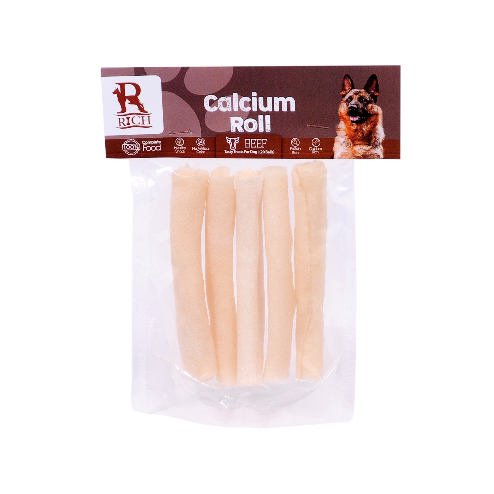 Rich Calcium Roll - 5 Rolls With beef - Mickey's Pets Store