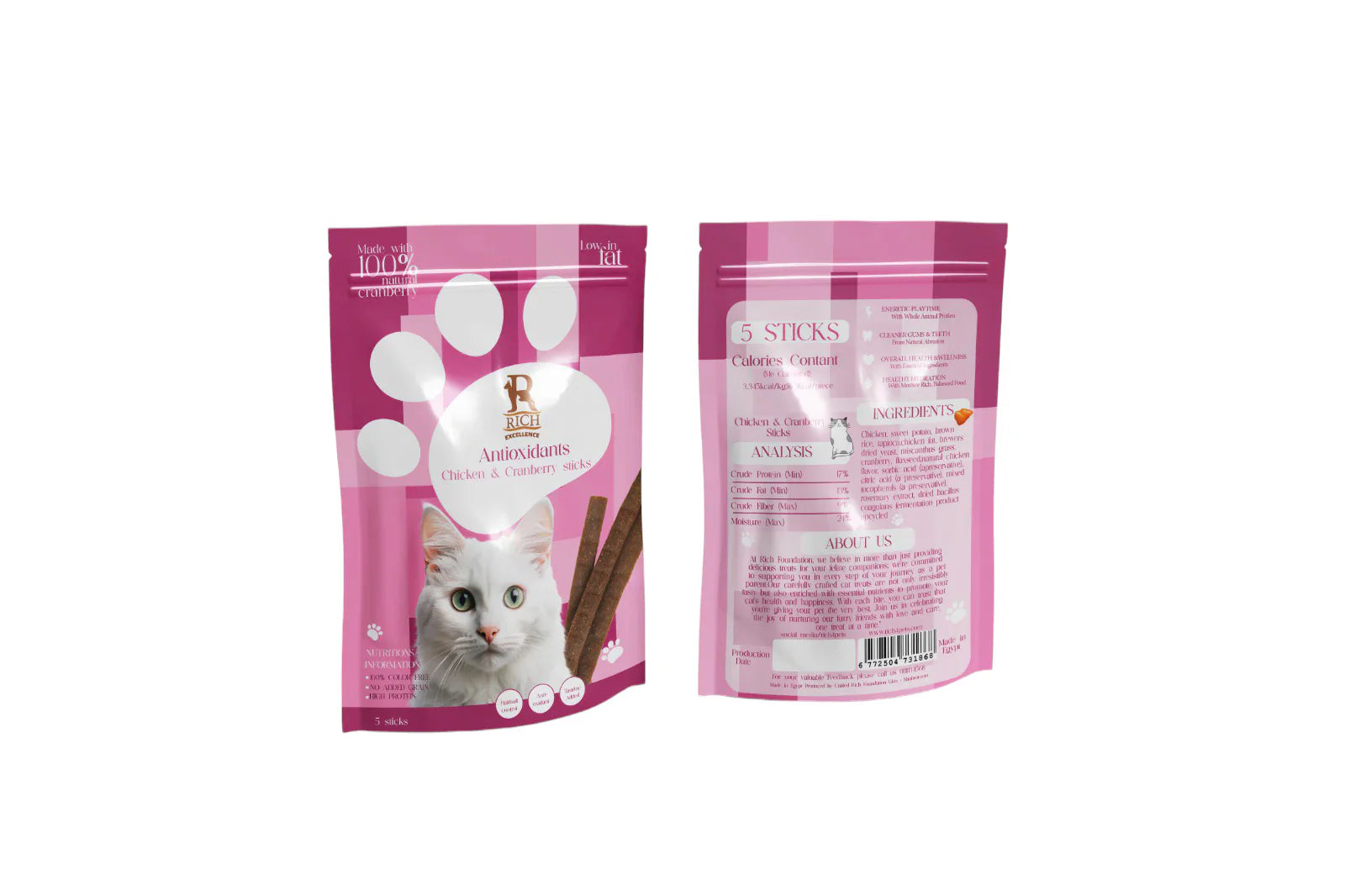 Rich Cat Antioxidants Chicken & Cranberry 5 Sticks 35g - Mickey's Pets Store