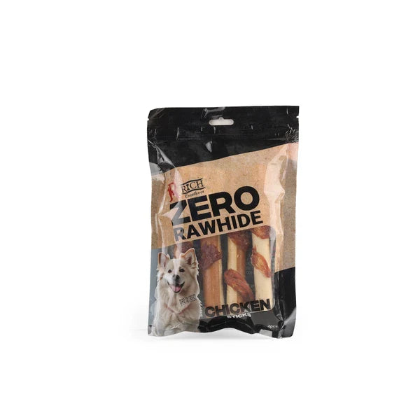 Rich Excellence Zero Rawhide Chicken Sticks 4 Pcs with Wrapped Chicken - Mickey's Pets Store