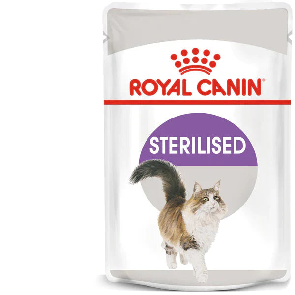 Royal Canin Sterilised Wet food for neutered adult cats in Gravy (85gm / Pouch) - Mickey's Pets Store