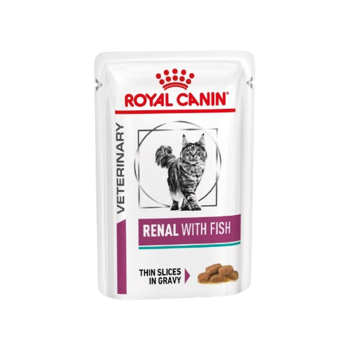 Royal Canin Veterinary Diet Feline Renal with Fish Wet Cat Food Pouch 85g - Mickey's Pets Store