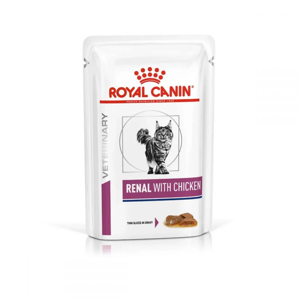 Royal Canin Wet Cat Food _Veterinary Diet Feline Renal with Chicken (85gm / Pouch) - Mickey's Pets Store