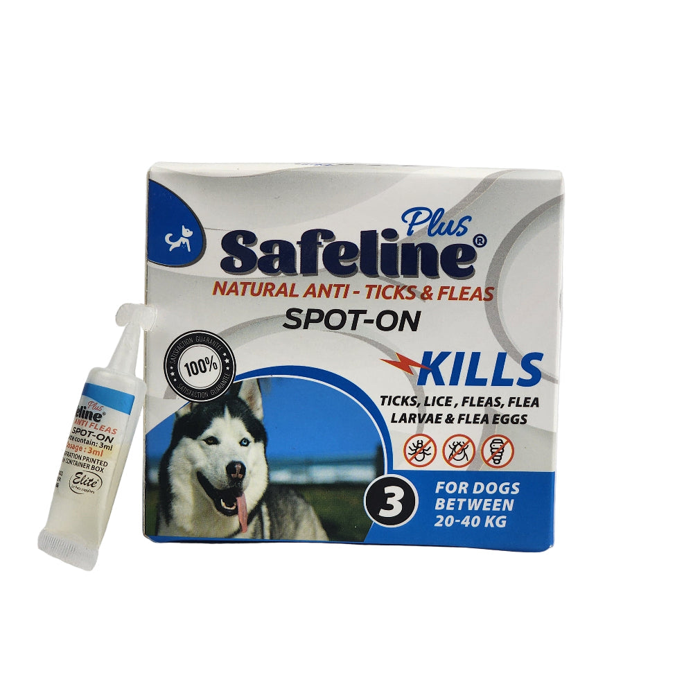 SAFELINE Plus Anti Fleas Spot-On 3 For Dogs 20kg-40kg - Mickey's Pets Store