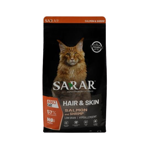 Sarar Hypoallergenic Hair & Skin Dry Food with Salmon & Shrimp for Adult Cats 2Kg - Mickey's Pets Store