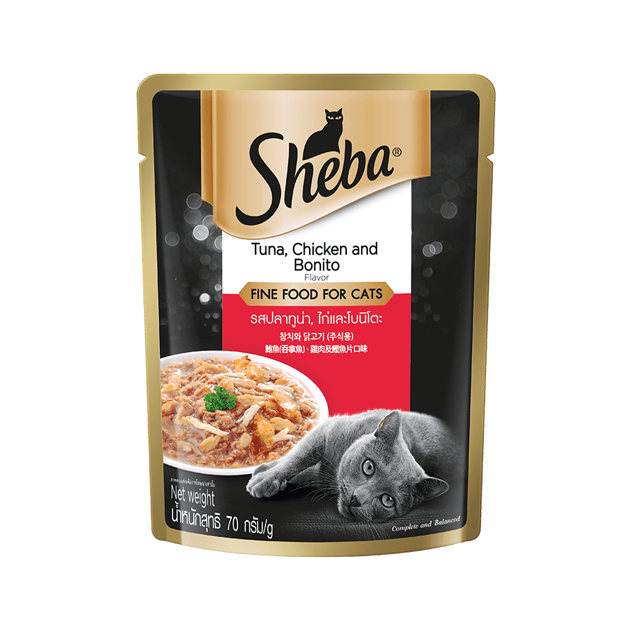 Sheba Premium Cat Food Tuna & Chicken with Bonito Flake 70g - Mickey's Pets Store